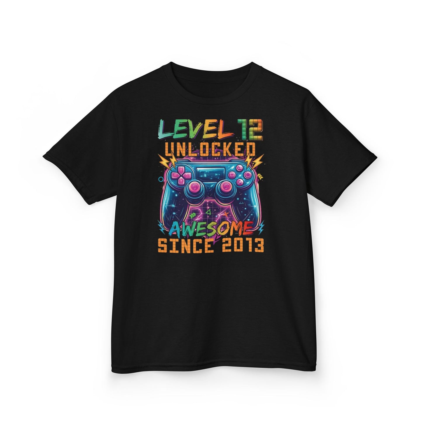 Level 12 Unlocked Kids Gaming Tee, Birthday Gift for Boys, Video Game T-Shirt, Awesome Since 2012, Fun Kids Apparel