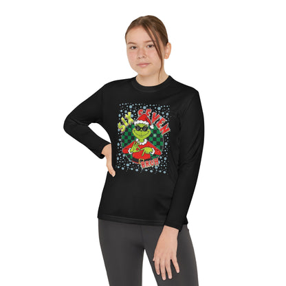 Youth Long Sleeve Tee — "Six Seven Bruh!" Grinch Holiday Graphic