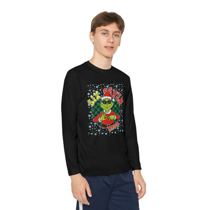 Youth Long Sleeve Tee — "Six Seven Bruh!" Grinch Holiday Graphic
