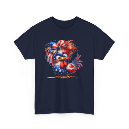 Patriotic Rooster T-Shirt – 4th of July American Flag Chicken Tee