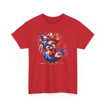 Patriotic Rooster T-Shirt – 4th of July American Flag Chicken Tee