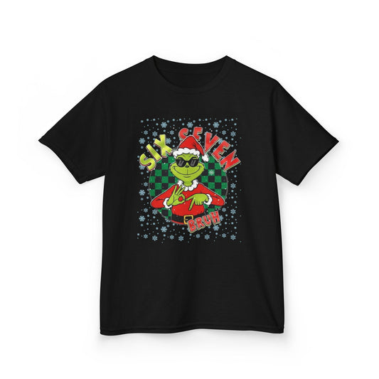 Kids Tee — Grinch Santa '67 Bruh' Holiday Graphic