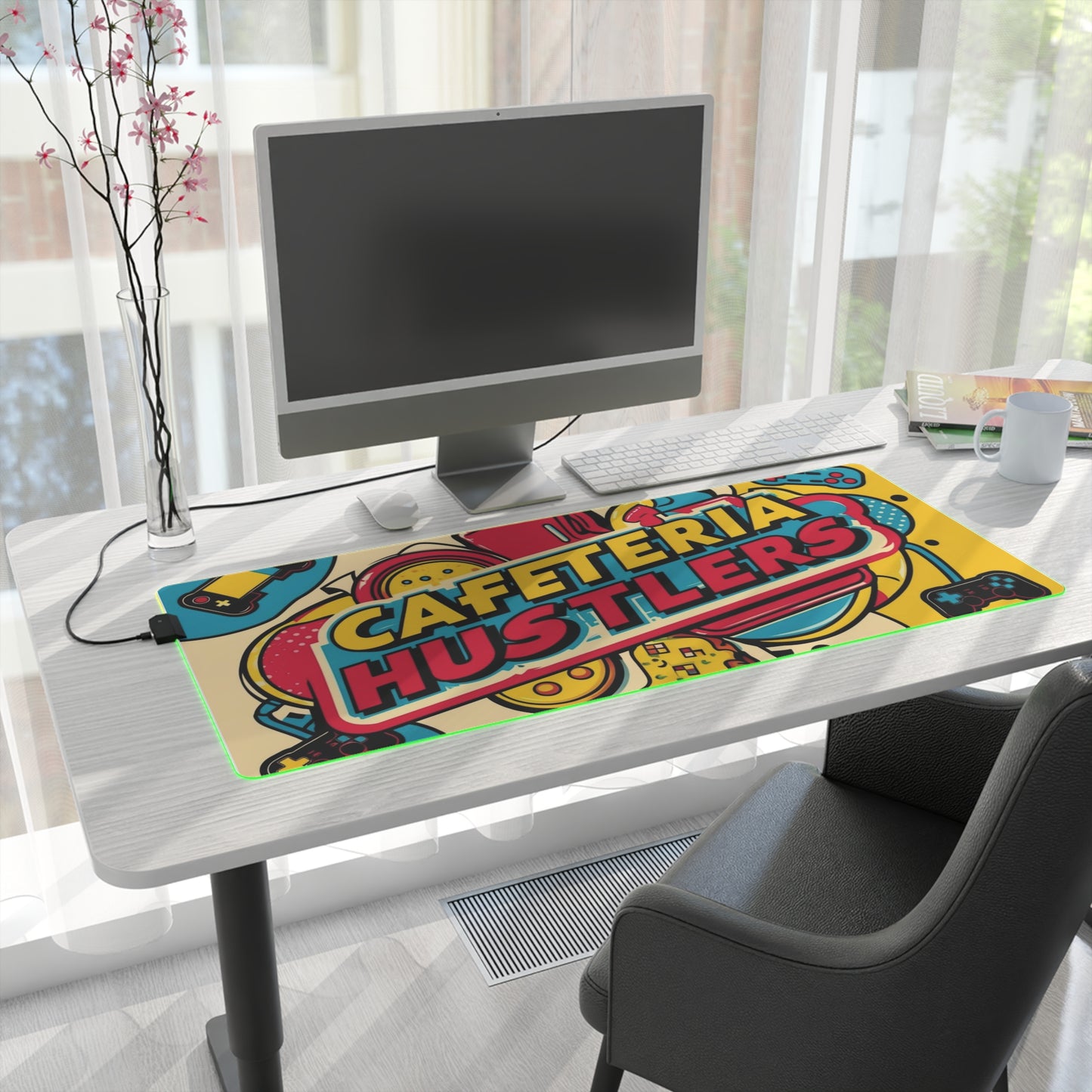 LED Gaming Mouse Pad - Cafeteria Hustlers Design for Gamers