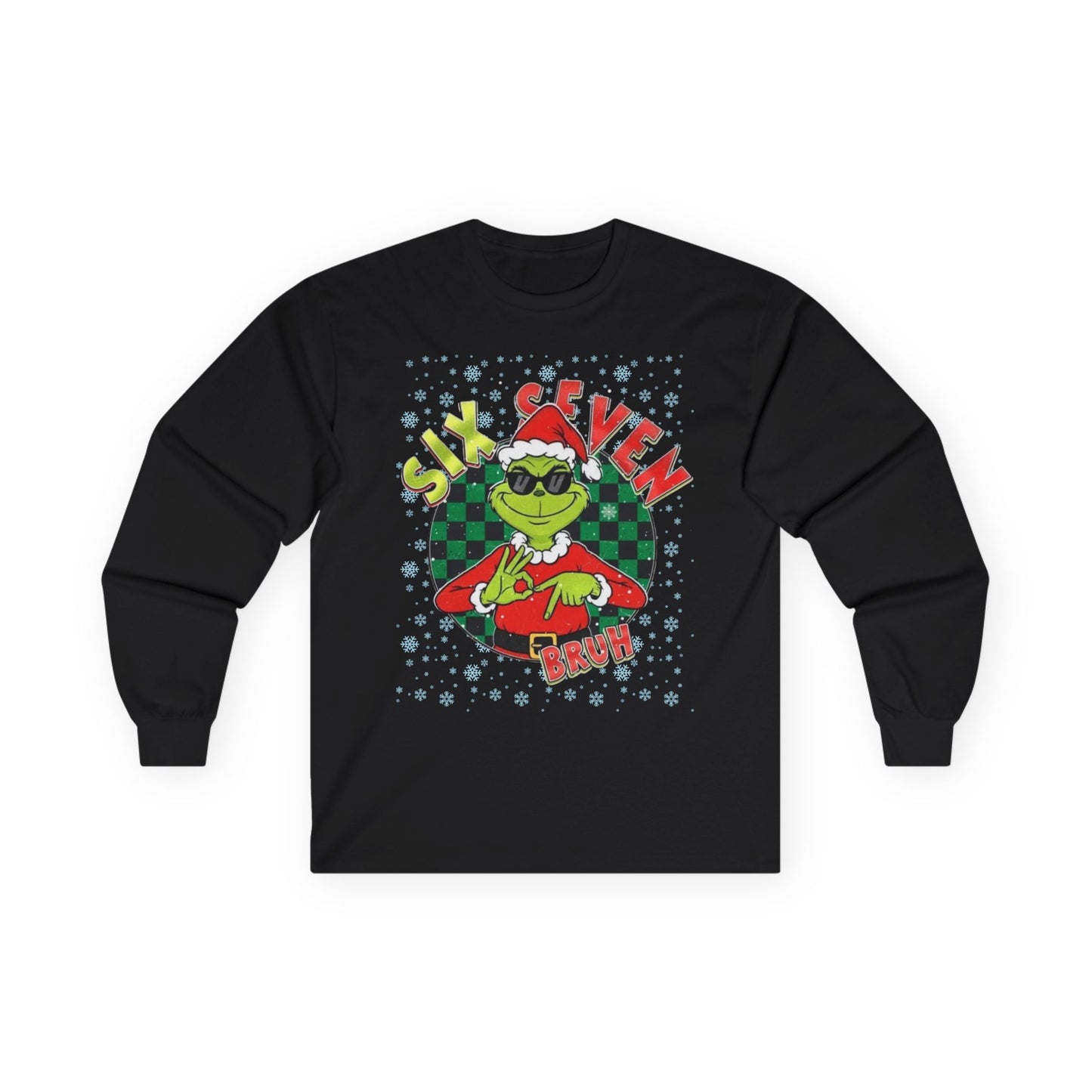 Grinch Christmas Long Sleeve Tee – "67 Bruh" Holiday Graphic Shirt
