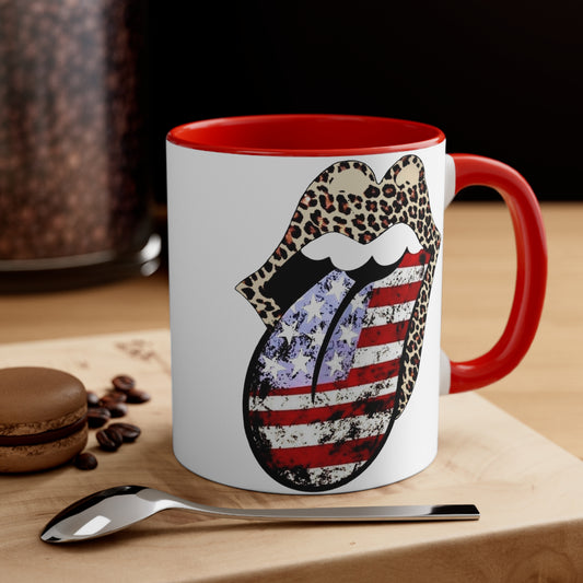 American Flag Tongue - Coffee Mug, 11oz