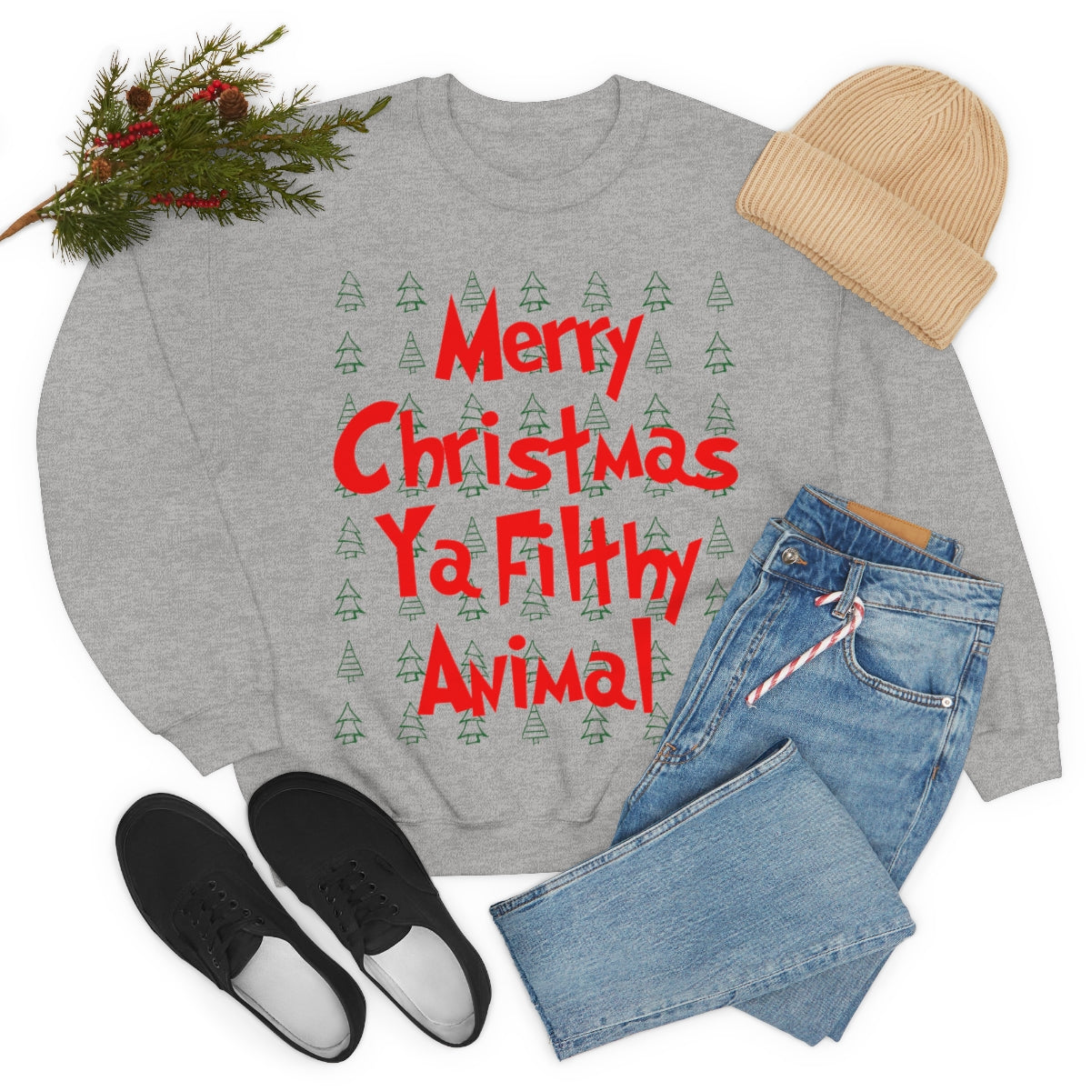 Merry Christmas Ya Filthy Animal - Crewneck Sweatshirt